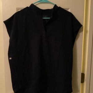 Navy kade cargo figs pants + Rafaela oversized scrub top